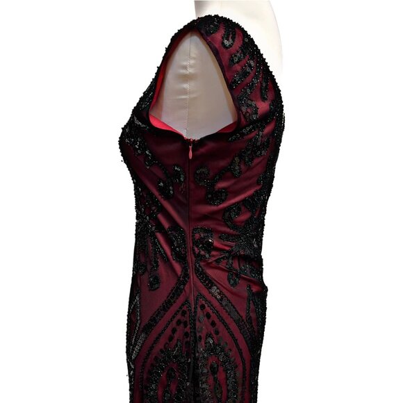 Unbranded Vintage 1920s Flapper Midi Dress Sequin A-Line Sheer Party Costume Red - Picture 10 of 12